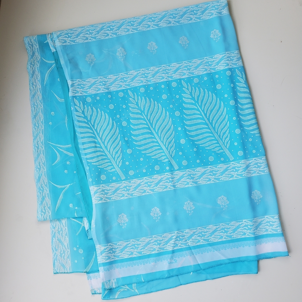 Large sky blue dupatta scarf fabric